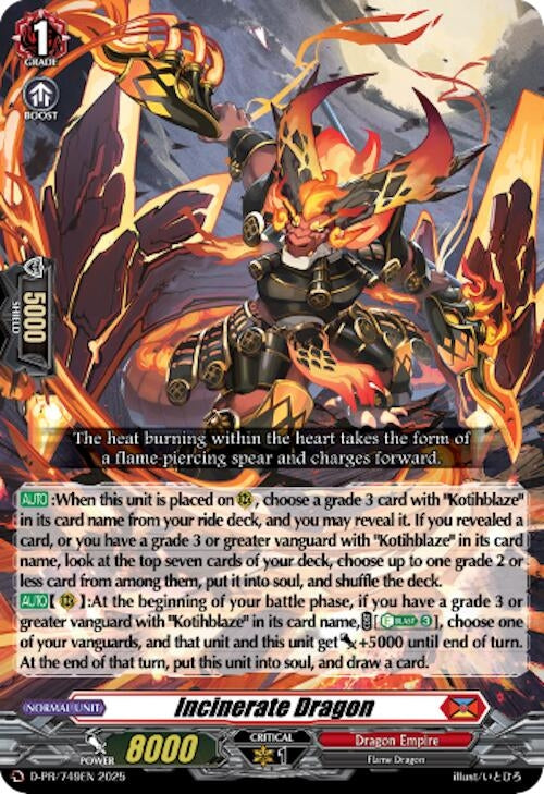 Image for Incinerate Dragon (D Promo Cards) (D-PR/749EN) - Cardfight Vanguard
