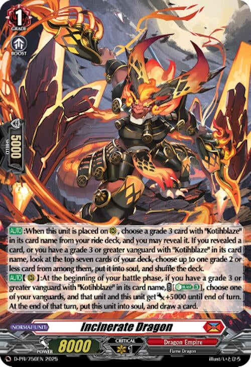Image for Incinerate Dragon (Foil) (D Promo Cards) (D-PR/750EN) - Cardfight Vanguard