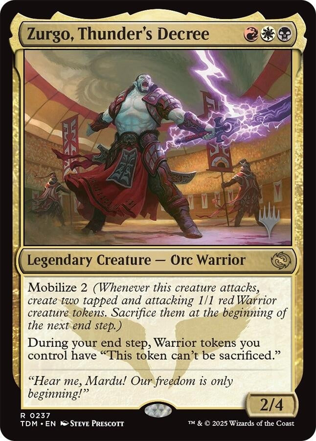 Image for Zurgo, Thunder's Decree (Promo Pack: Tarkir: Dragonstorm) (237) - Magic: The Gathering