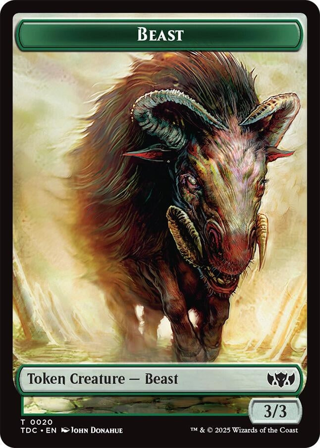 Image for Beast // Treasure Double-Sided Token (Commander: Tarkir: Dragonstorm) (20 // 16) - Magic: The Gathering