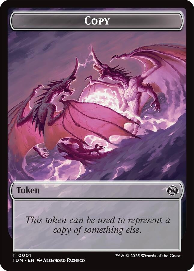 Image for Copy // Dragon (0014) Double-Sided Token (Commander: Tarkir: Dragonstorm) (1 // 14) - Magic: The Gathering
