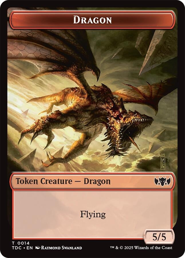 Image for Dragon (0014) // Treasure Double-Sided Token (Commander: Tarkir: Dragonstorm) (14 // 16) - Magic: The Gathering