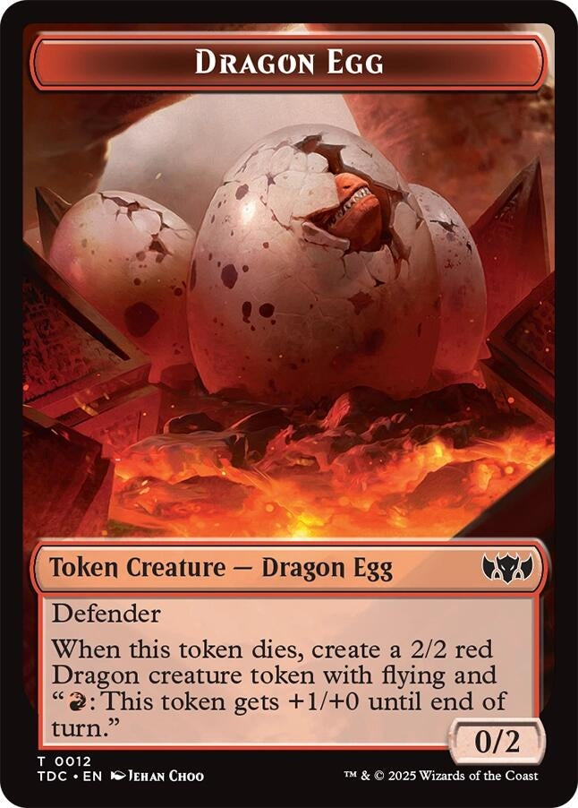 Image for Dragon Egg // Dragon (0013) Double-Sided Token (Commander: Tarkir: Dragonstorm) (12 // 13) - Magic: The Gathering