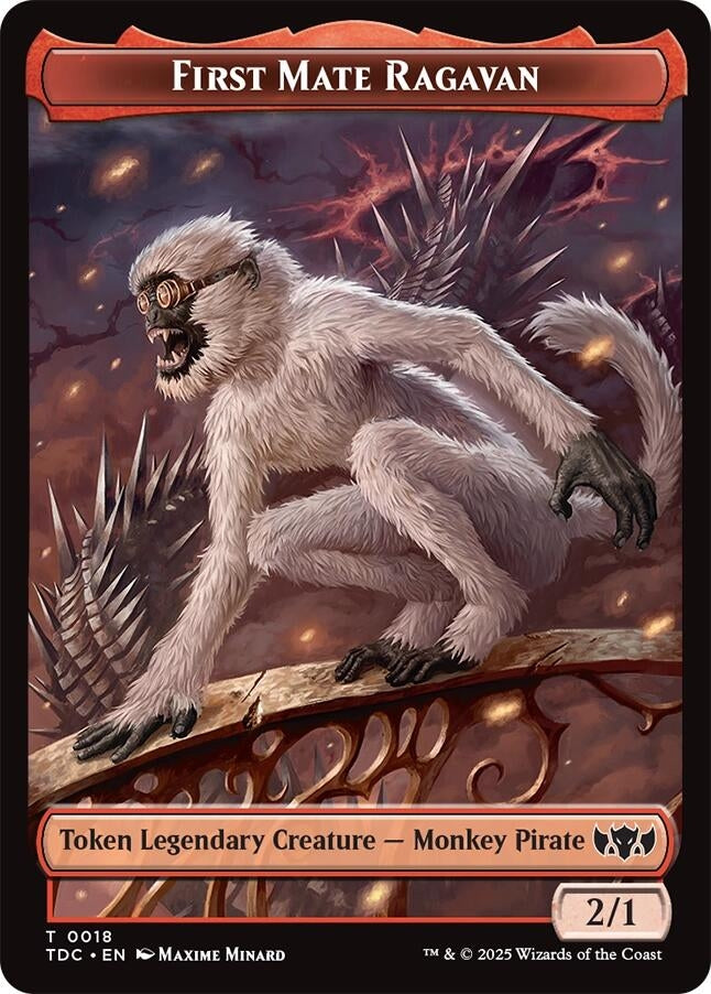 Image for First Mate Ragavan // Treasure Double-Sided Token (Commander: Tarkir: Dragonstorm) (18 // 16) - Magic: The Gathering