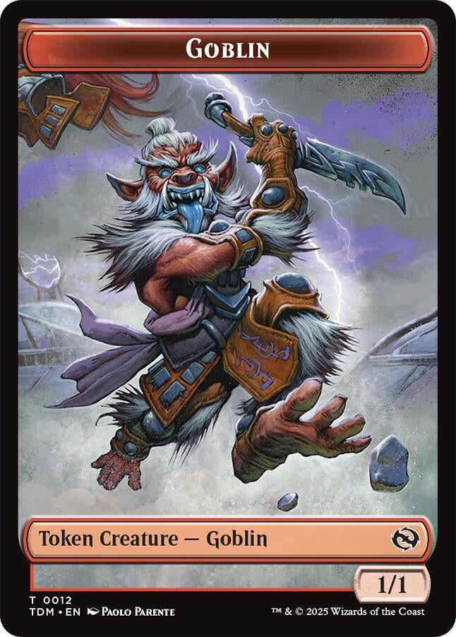 Image for Goblin // Soldier (0004) Double-Sided Token (Commander: Tarkir: Dragonstorm) (12 // 4) - Magic: The Gathering