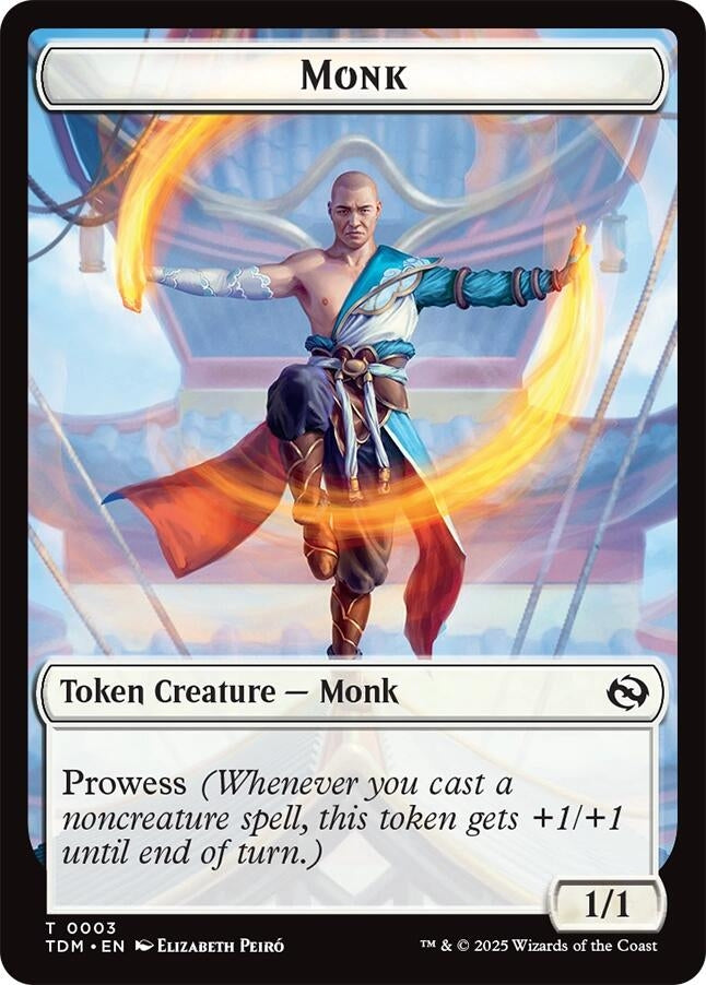 Image for Monk // Treasure Double-Sided Token (Commander: Tarkir: Dragonstorm) (3 // 16) - Magic: The Gathering