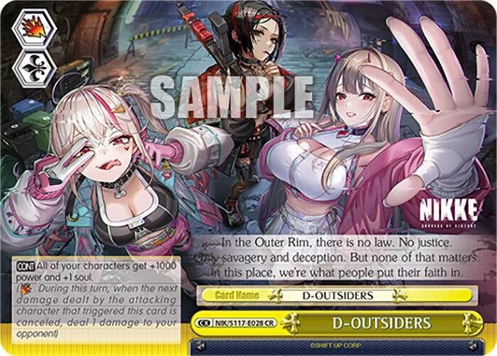 Image for D-OUTSIDERS (GODDESS OF VICTORY: NIKKE) (NIK/S117-E028 CR) - Weiss Schwarz