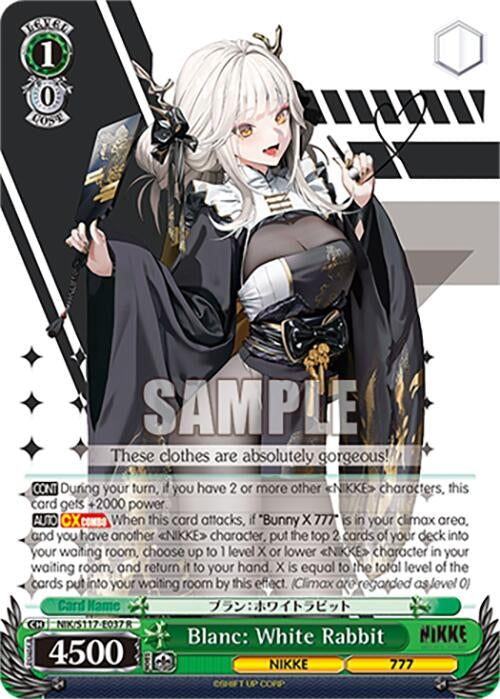 Image for Blanc: White Rabbit (GODDESS OF VICTORY: NIKKE) (NIK/S117-E037 R) - Weiss Schwarz