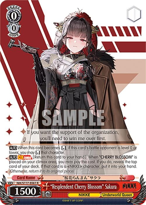 Image for "Resplendent Cherry Blossom" Sakura (GODDESS OF VICTORY: NIKKE) (NIK/S117-E061 R) - Weiss Schwarz