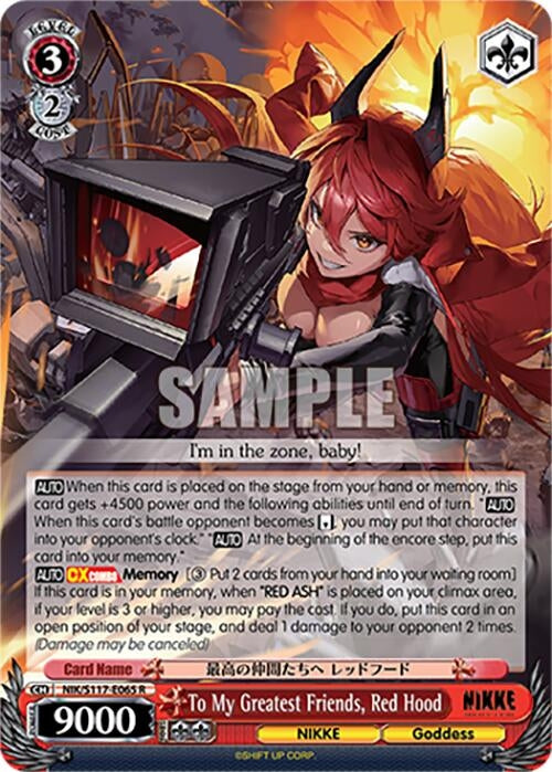 Image for To My Greatest Friends, Red Hood (GODDESS OF VICTORY: NIKKE) (NIK/S117-E065 R) - Weiss Schwarz
