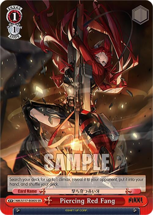 Image for Piercing Red Fang (SR) (GODDESS OF VICTORY: NIKKE) (NIK/S117-E080S SR) - Weiss Schwarz