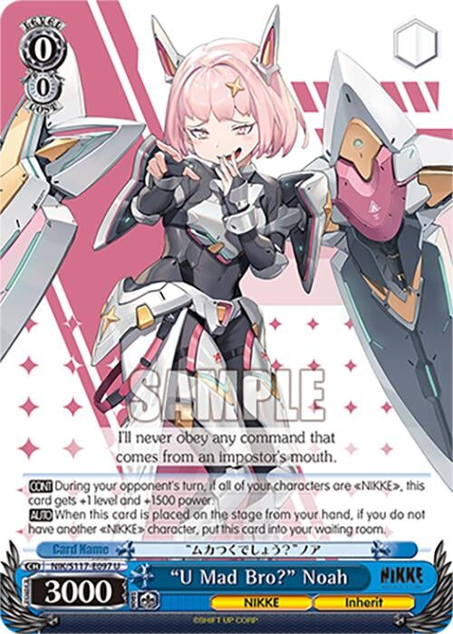 Image for "U Mad Bro?" Noah (GODDESS OF VICTORY: NIKKE) (NIK/S117-E097 U) - Weiss Schwarz