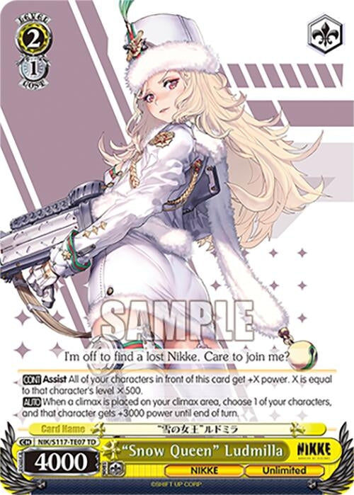 Image for "Snow Queen" Ludmilla (GODDESS OF VICTORY: NIKKE) (NIK/S117-TE07 TD) - Weiss Schwarz