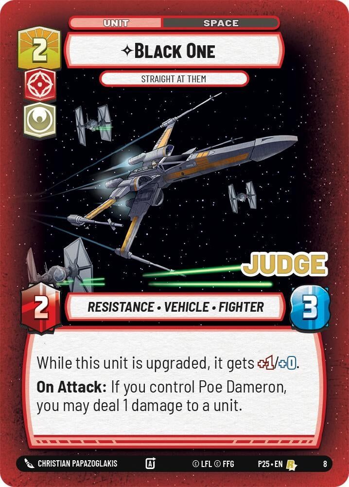 Image for Black One - Straight At Them (Judge Promos) (8) - Star Wars: Unlimited