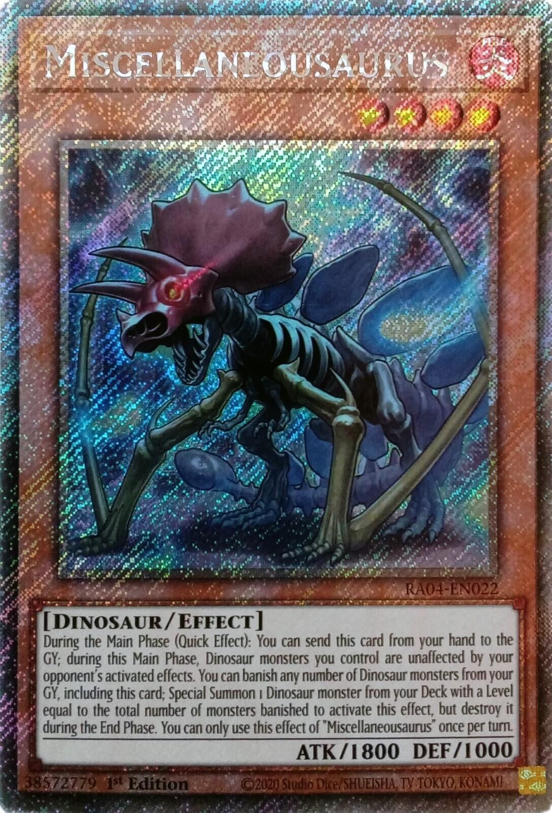 Image for Miscellaneousaurus (Platinum Secret Rare) (Quarter Century Stampede) (RA04-EN022) - YuGiOh