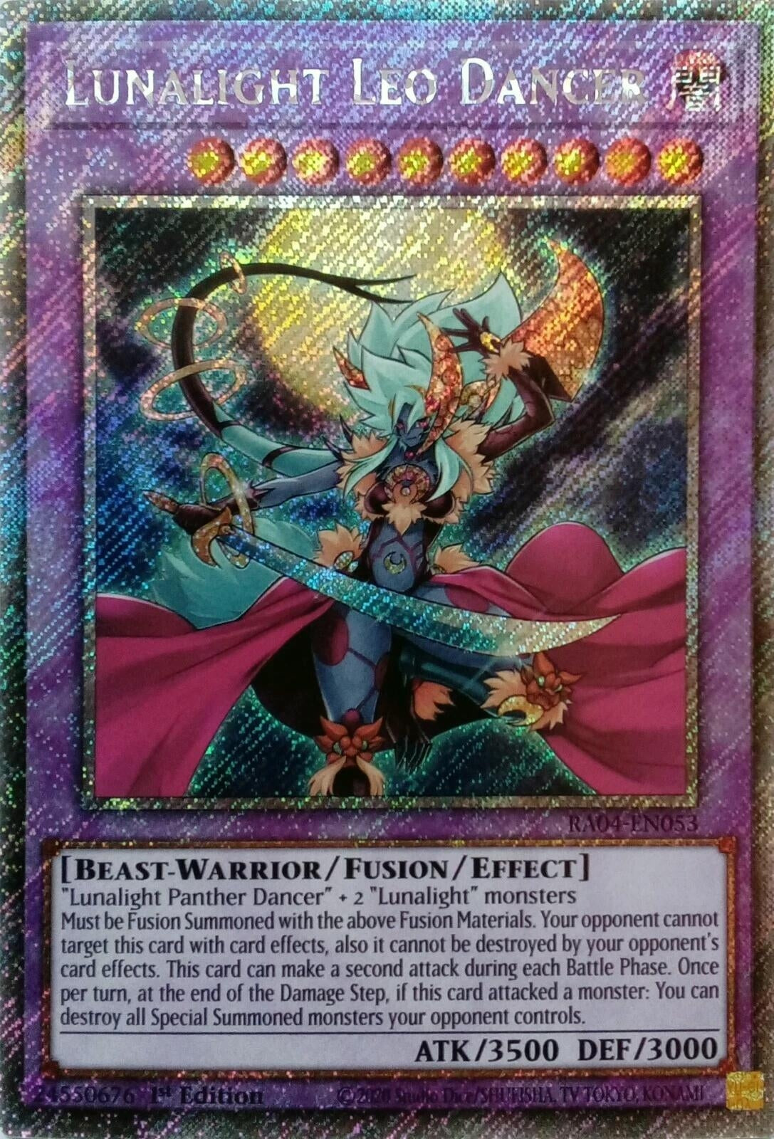 Image for Lunalight Leo Dancer (Platinum Secret Rare) (Quarter Century Stampede) (RA04-EN053) - YuGiOh