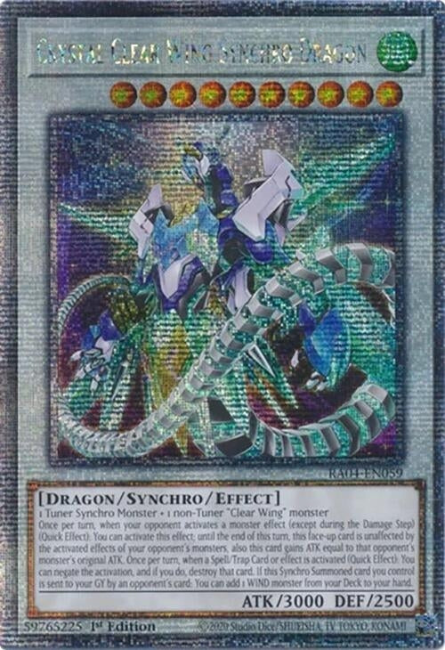 Image for Crystal Clear Wing Synchro Dragon (Quarter Century Secret Rare) (Quarter Century Stampede) (RA04-EN059) - YuGiOh
