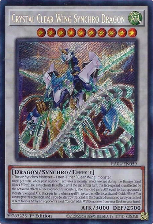 Image for Crystal Clear Wing Synchro Dragon (Secret Rare) (Quarter Century Stampede) (RA04-EN059) - YuGiOh