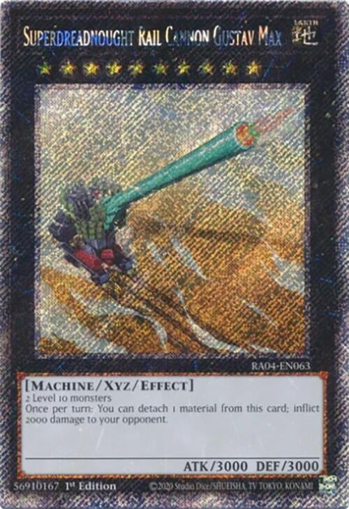 Image for Superdreadnought Rail Cannon Gustav Max (Platinum Secret Rare) (Quarter Century Stampede) (RA04-EN063) - YuGiOh