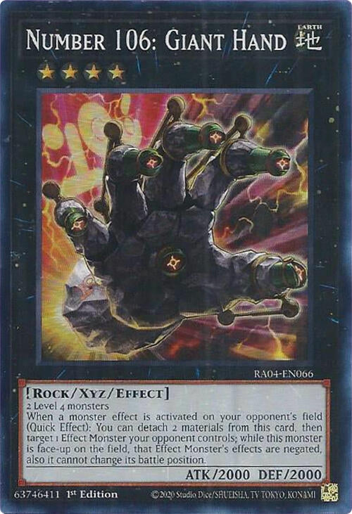 Image for Number 106: Giant Hand (Quarter Century Stampede) (RA04-EN066) - YuGiOh