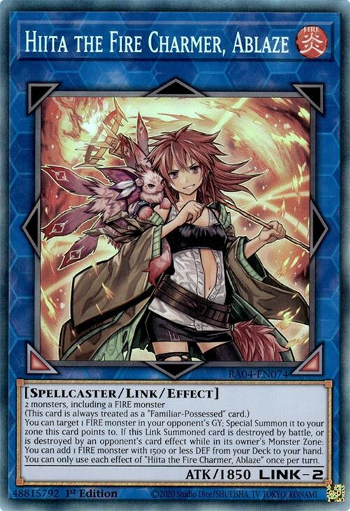 Image for Hiita the Fire Charmer, Ablaze (PCR) (Quarter Century Stampede) (RA04-EN074) - YuGiOh