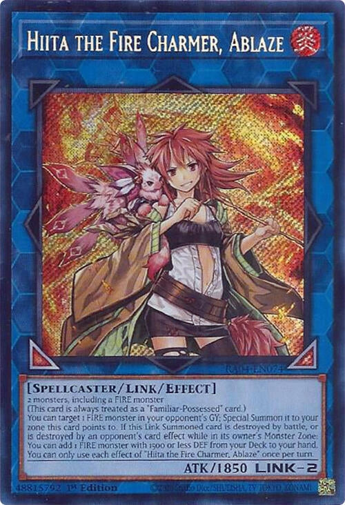 Image for Hiita the Fire Charmer, Ablaze (Secret Rare) (Quarter Century Stampede) (RA04-EN074) - YuGiOh