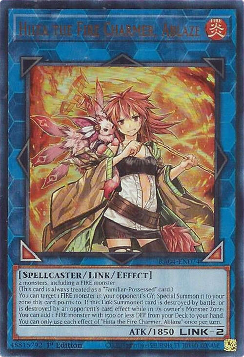 Image for Hiita the Fire Charmer, Ablaze (UR) (Quarter Century Stampede) (RA04-EN074) - YuGiOh