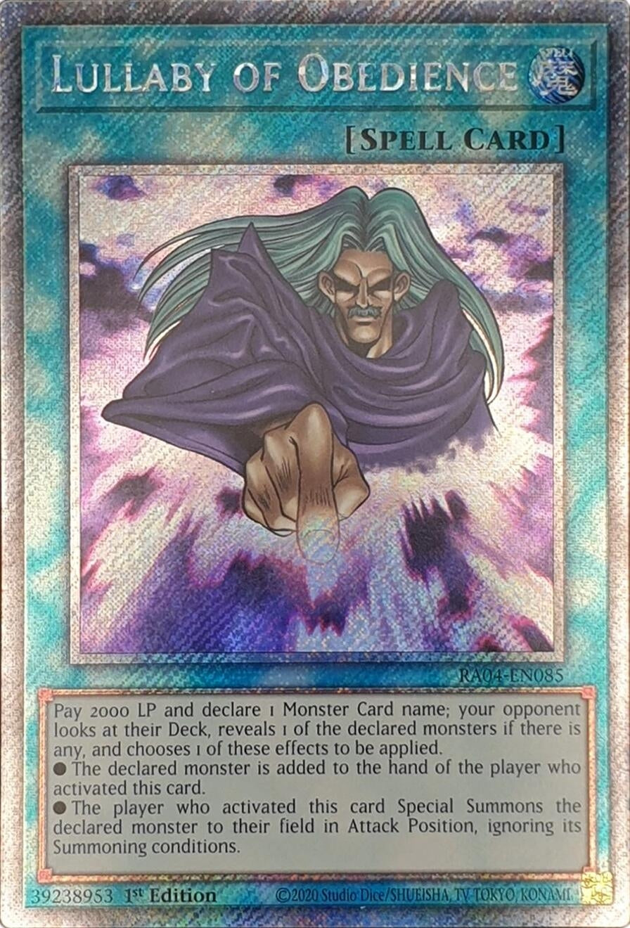Image for Lullaby of Obedience (Platinum Secret Rare) (Quarter Century Stampede) (RA04-EN085) - YuGiOh