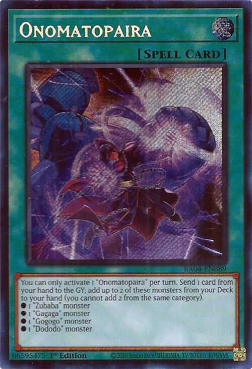 Image for Onomatopaira (Secret Rare) (Quarter Century Stampede) (RA04-EN089) - YuGiOh
