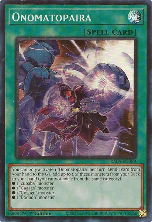 Image for Onomatopaira (Quarter Century Stampede) (RA04-EN089) - YuGiOh