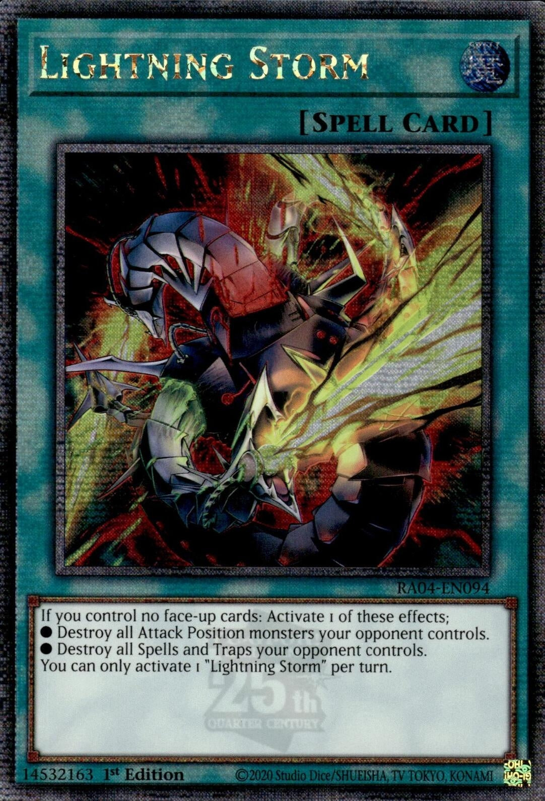 Image for Lightning Storm (New Art) (Quarter Century Secret Rare) (Quarter Century Stampede) (RA04-EN094) - YuGiOh