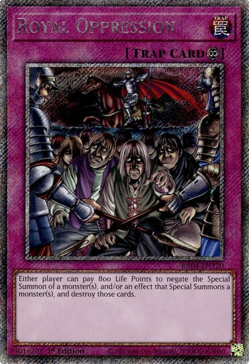 Image for Royal Oppression (Platinum Secret Rare) (Quarter Century Stampede) (RA04-EN120) - YuGiOh