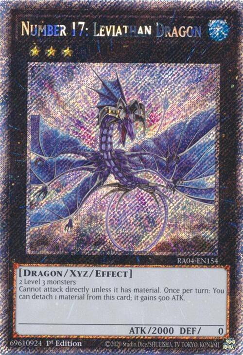 Image for Number 17: Leviathan Dragon (Platinum Secret Rare) (Quarter Century Stampede) (RA04-EN154) - YuGiOh
