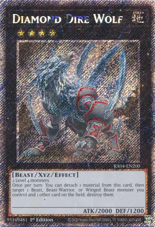 Image for Diamond Dire Wolf (Platinum Secret Rare) (Quarter Century Stampede) (RA04-EN200) - YuGiOh