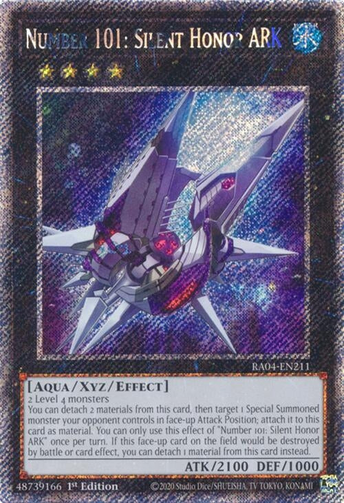 Image for Number 101: Silent Honor ARK (Platinum Secret Rare) (Quarter Century Stampede) (RA04-EN211) - YuGiOh