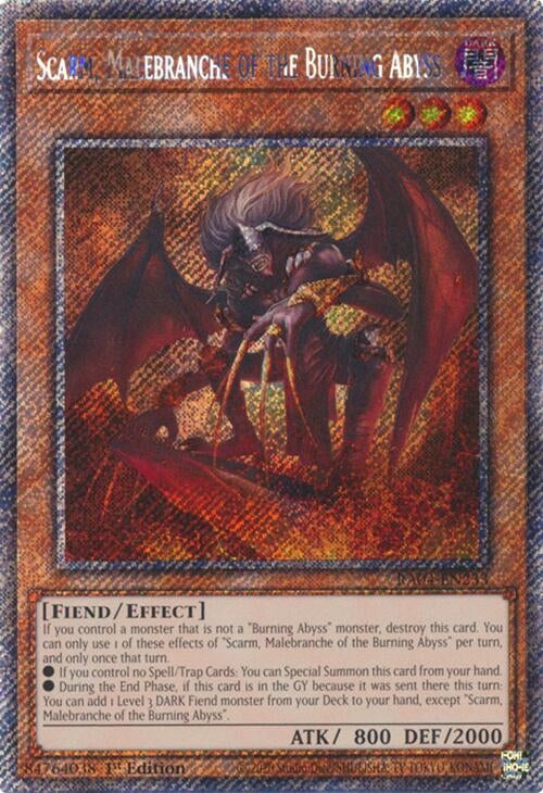 Image for Scarm, Malebranche of the Burning Abyss (Platinum Secret Rare) (Quarter Century Stampede) (RA04-EN233) - YuGiOh
