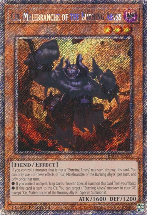 Image for Cir, Malebranche of the Burning Abyss (Platinum Secret Rare) (Quarter Century Stampede) (RA04-EN234) - YuGiOh