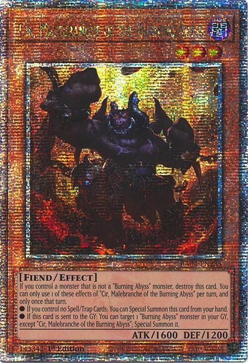Image for Cir, Malebranche of the Burning Abyss (Quarter Century Secret Rare) (Quarter Century Stampede) (RA04-EN234) - YuGiOh