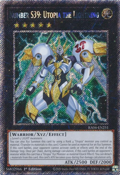 Image for Number S39: Utopia the Lightning (Platinum Secret Rare) (Quarter Century Stampede) (RA04-EN251) - YuGiOh