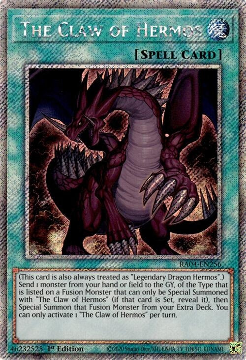Image for The Claw of Hermos (Platinum Secret Rare) (Quarter Century Stampede) (RA04-EN256) - YuGiOh