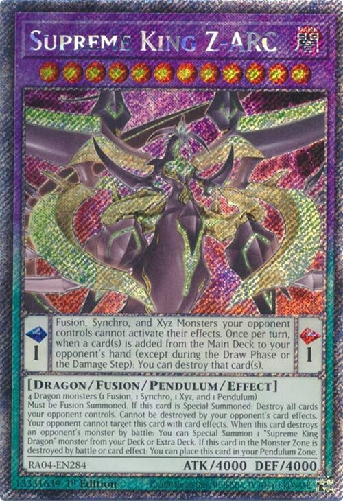 Image for Supreme King Z-ARC (Platinum Secret Rare) (Quarter Century Stampede) (RA04-EN284) - YuGiOh