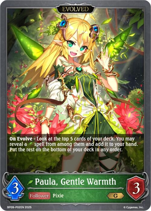 Image for Paula, Gentle Warmth // Paula, Passionate Warmth - P02EN (Foil) (BP09: Duet of Dawn and Dusk) (BP09-P02EN) - Shadowverse: Evolve