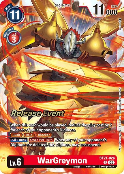 Image for WarGreymon (BT21_PR) (BT21-026 U) - Digimon Card Game