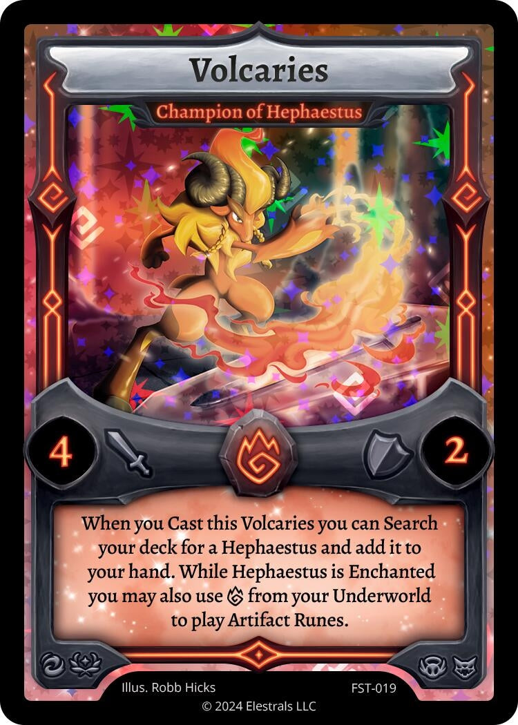 Image for Volcaries - Champion of Hephaestus (Divine Champions: Firestorm) (FST-019) - Elestrals