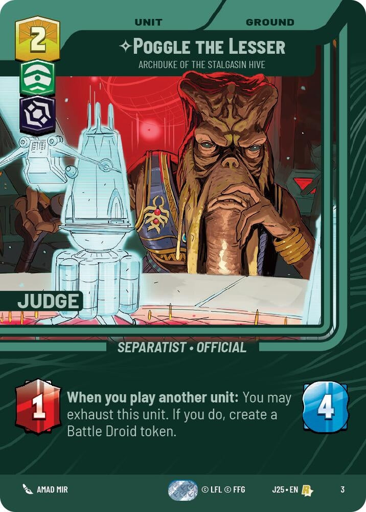 Image for Poggle the Lesser - Archduke of the Stalgasin Hive (Judge Promos) (3) - Star Wars: Unlimited