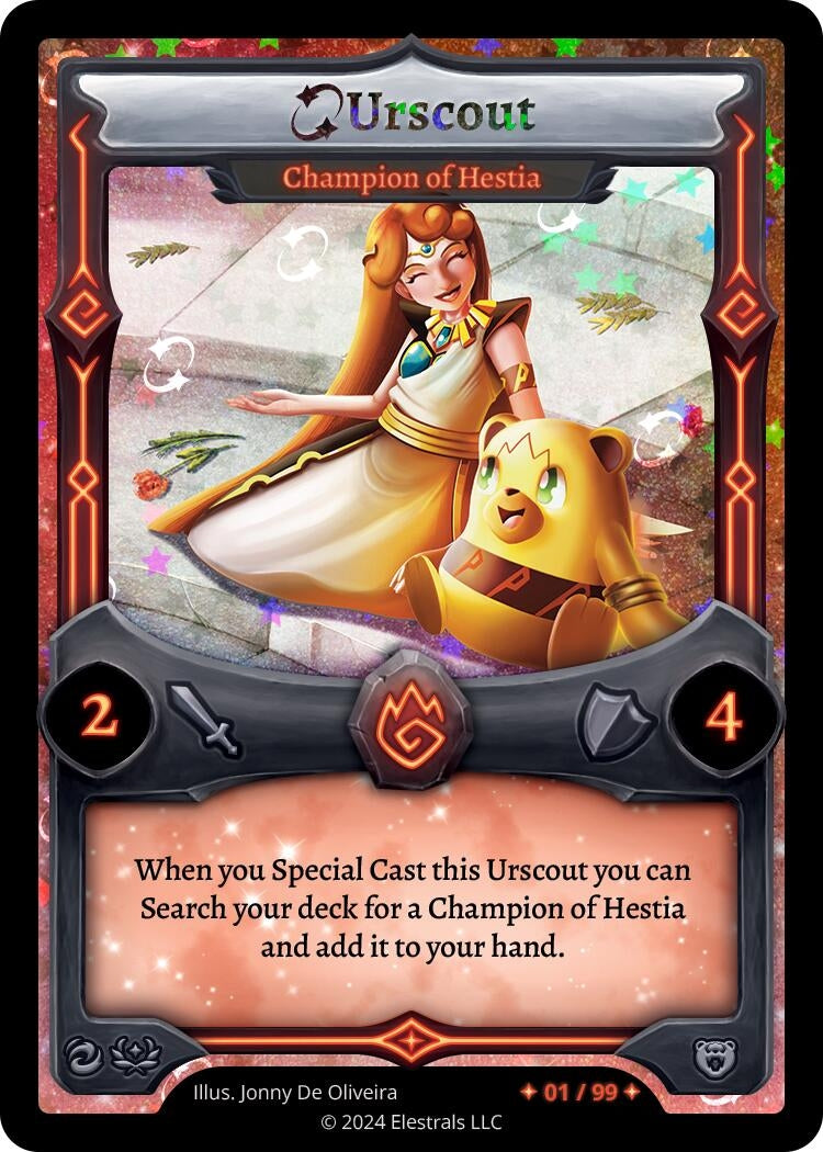 Image for Urscout - Champion of Hestia (Serialized) (Divine Champions: Firestorm Starter Decks) (/99) - Elestrals