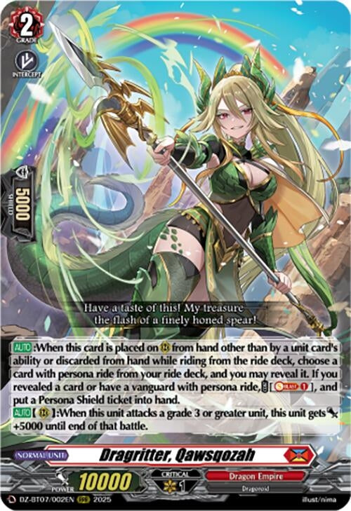 Image for Dragritter, Qawsqozah (DZ-BT07: Moon Fangs & Cerulean Blaze) (DZ-BT07/002EN) - Cardfight Vanguard