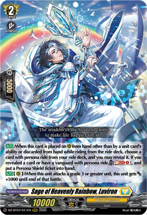 Image for Sage of Heavenly Rainbow, Luviron (DZ-BT07: Moon Fangs & Cerulean Blaze) (DZ-BT07/011EN) - Cardfight Vanguard