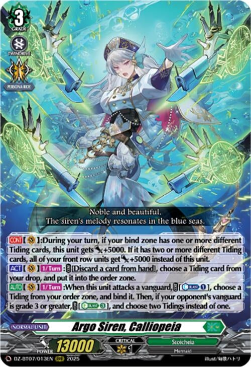 Image for Argo Siren, Calliopeia (DZ-BT07: Moon Fangs & Cerulean Blaze) (DZ-BT07/013EN) - Cardfight Vanguard