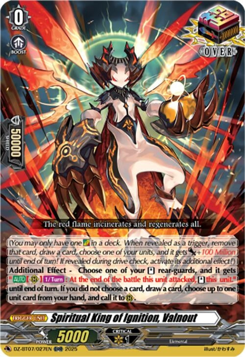 Image for Spiritual King of Ignition, Valnout (DZ-BT07: Moon Fangs & Cerulean Blaze) (DZ-BT07/027EN) - Cardfight Vanguard
